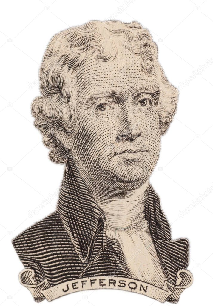 Portrait of U.S. president Thomas Jefferson.