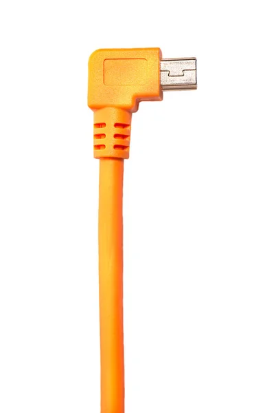 Orange Usb Kabel Isoliert Auf Weißem Hintergrund — Stockfoto