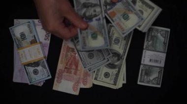 El sayımı ABD dolarları para arka planı 4K.