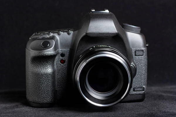 Dslr Camera Black Background — Stock Photo, Image