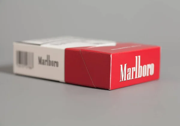 Mosca Russia Aprile 2021 Confezione Sigarette Marlboro — Foto Stock