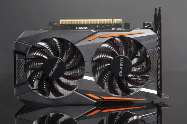 러시아 2021 Graphic Video Card Gigabyte Geforce Gtx 1050 — 스톡 사진