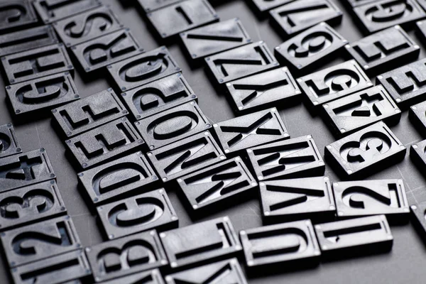 Alphabet Letterpress Chiffres Fond — Photo