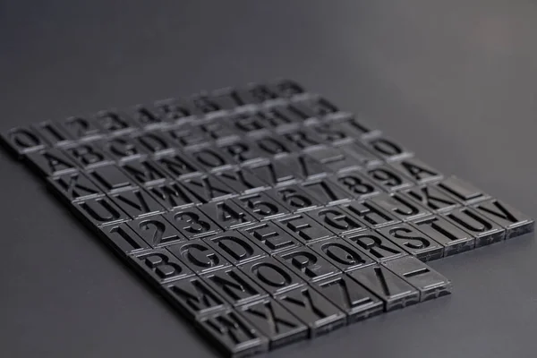 Letterpress Alphabet Numbers Background — Stock Photo, Image