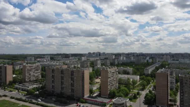 春の日にモスクワ市の空中ビュー — ストック動画