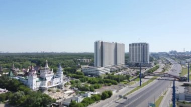İzmailovsky Kremlin 'in hava aracı görüntüsü, Moskova, Rusya