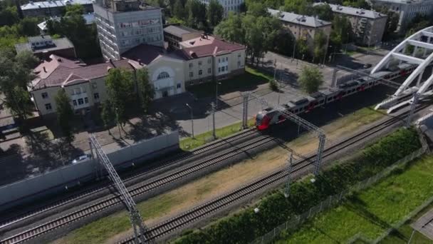 地铁和铁路的空中景观 — 图库视频影像