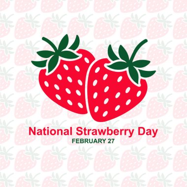 Parlak ve neşeli bir Ulusal Çilek Günü postası