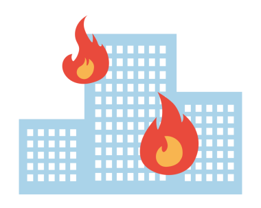 Bu yanan bir binanın resmi..