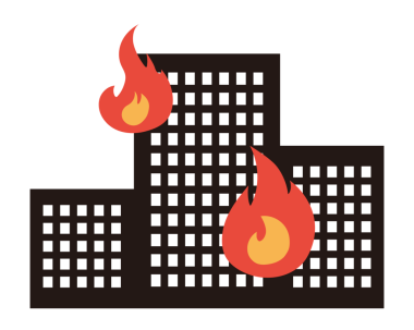 Bu yanan bir binanın resmi..