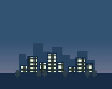 Bu gece bir grup binanın çizimi..