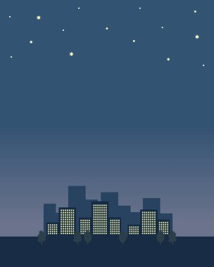 Bu gece bir grup binanın çizimi..