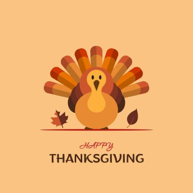 Sonbahar renklerinde yazılı düz tatil afişi soyut hindi