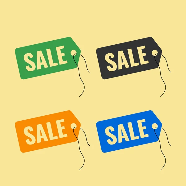 Metin satışı olan bir konu üzerinde renkli etiketler kümesi