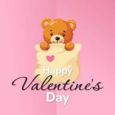 Battaniyeli pembe pankart Sevgililer Günü mesajın kutlu olsun.