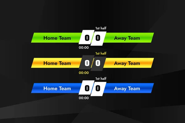 Yayın ekibi için siyah arkaplanda farklı renk seçenekleri içeren renkli pankart seti