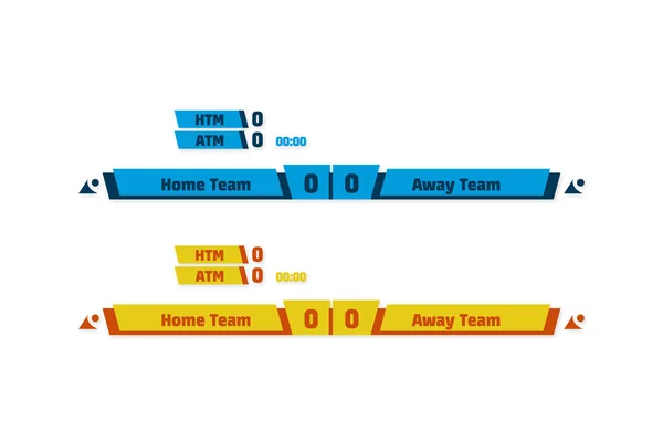 Takım eşleşmesi yayınlamak için farklı renkte vektör pankartları seti