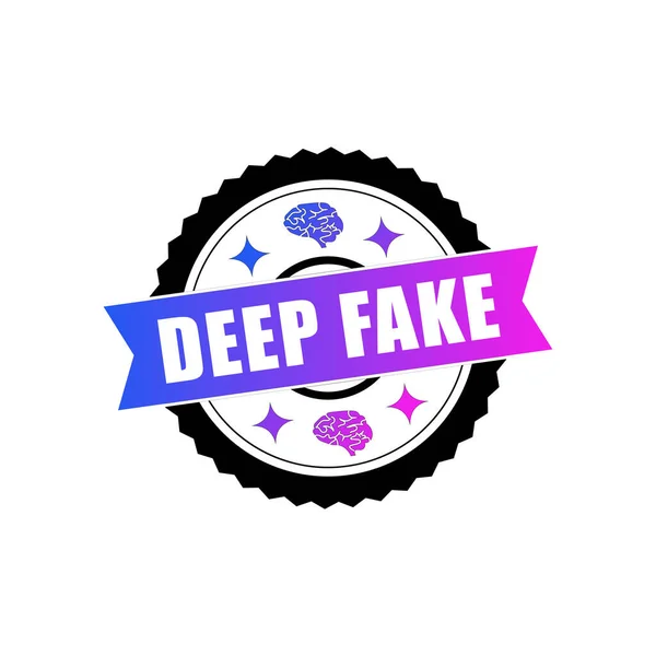 Renk eğimli modern etiket damgası ve arka plan olmadan derin sahte metin