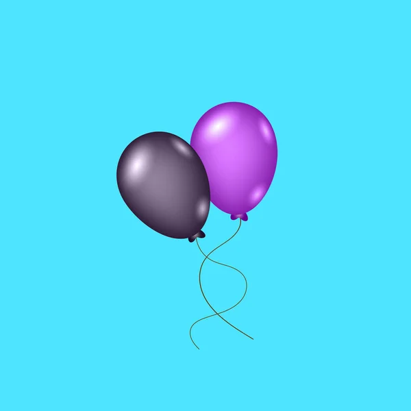 Mavi arka planda farklı renklerde parlak hava balonları bileşimi