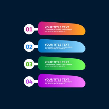 Koyu arkaplanda vektör bilgi şablonu renkli plakalar