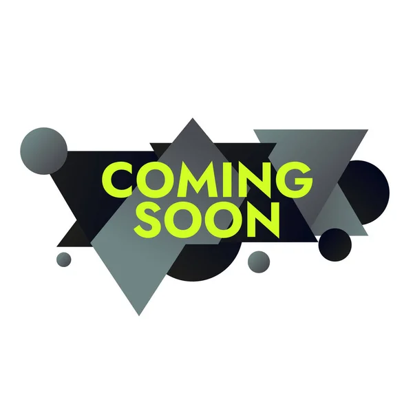 Gri geometrik düz vektör bayrağı yakında geliyor