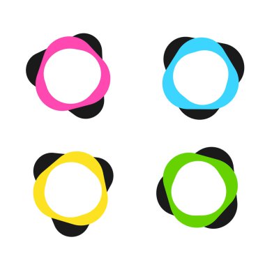 Farklı renklerin soyut şekilleri kümesi