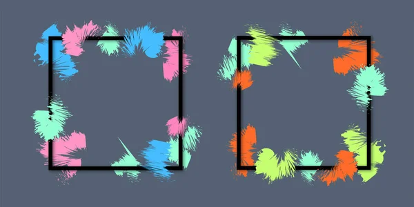 Gri arkaplan illüstrasyonunda vektör soyut çerçeveleri düz vektör