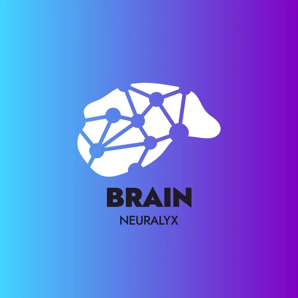 Yapay Zeka Sinir Ağları ve Teknoloji Markalaşması için Canlı Gradyan Beyin Logosu Vektörü