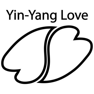 Yin-Yang aşk sembolü. İlişkilerde uyum ve dengeyi simgeliyor. EPS 10
