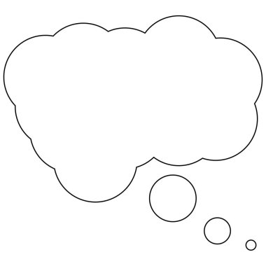 Düşünce kabarcığı illüstrasyonu yaratıcı fikirler ve metin girişleri için geniş bir alan sağlar. EPS 10