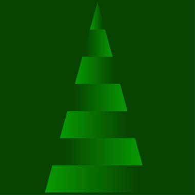 Katmanlı yeşil Noel ağacı çizimi neşeli ve modern bir atmosfer yaratıyor. EPS 10