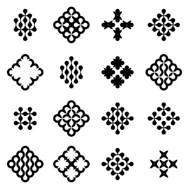 Yaratıcı tasarım projeleri için karmaşık siyah-beyaz geometrik modellerin şebekesi. EPS 10