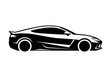 Vector art of black car silhouette for transportation design