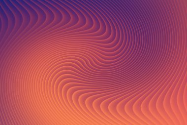 Büyüleyici soyut bir arka plan, büyüleyici turuncu ve mor renk değişimine sahip dalgalı çizgiler. Modern zarafet katmak için mükemmel..