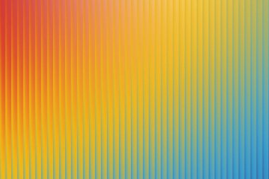 Kırmızı, sarı ve mavinin bir gradyanı içeren çarpıcı soyut bir arkaplan. Dikey çizgiler, tasarım ve projeler için mükemmel, yapılandırılmış ve modern bir model oluşturur..