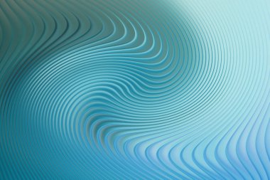 Büyüleyici soyut bir arka plan. Mavi ve deniz mavisi renklerinin harmanlanmış kıvrımlı kıvrımları büyüleyici ve görsel olarak dinamik bir bileşim oluşturuyor..