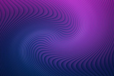 Dalgalı çizgiler ve gradyan etkisi olan büyüleyici soyut bir arka plan. Mor ve mavinin karışımı görsel olarak çarpıcı ve dinamik bir bileşim yaratır..