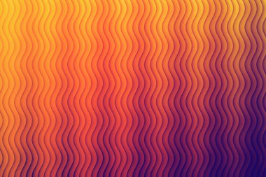 Dalgalı çizgilerden oluşan canlı bir arkaplan. Renk paleti, sıcak turuncudan koyu mora dönüşerek dinamik ve görsel olarak çekici bir doku oluşturur..