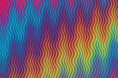 Dalgalı çizgiler ve pürüzsüz bir eğim etkisiyle canlı ve renkli soyut bir arkaplan. Herhangi bir tasarım projesine modern ve sanatsal bir dokunuş eklemek için mükemmel.