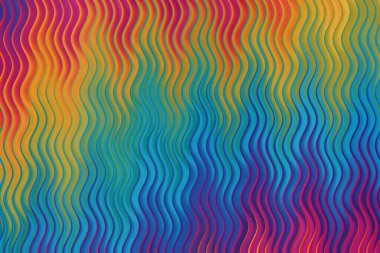 Canlı bir gökkuşağı dalga deseni görsel olarak çarpıcı bir arka plan yaratır. Yumuşak geçişler ve yumuşak doku derinlik ve boyut ekler ve onu çeşitli tasarımlar için mükemmelleştirir..