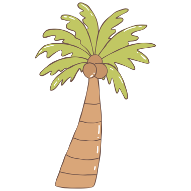 Palmiye ağacı tropikal yaz ikonu vektör çizimi tasarımı