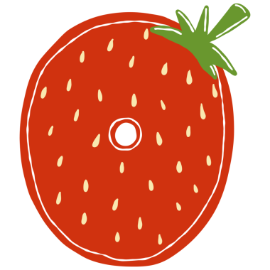 Taze çilek harfi O, illüstrasyon, beyaz arkaplan vektörü