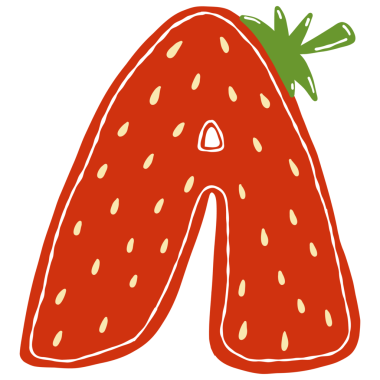 Çilek harfi A. Vektör çizimi