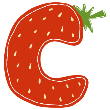 Çileğin x harfi çilek çizimi