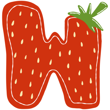 Çileğin x harfi çilek çizimi