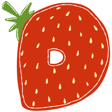 Çileğin x harfi çilek çizimi