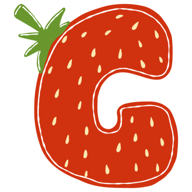 Çileğin x harfi çilek çizimi