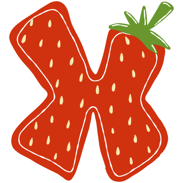 Çileğin x harfi çilek çizimi