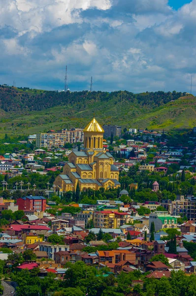 Gürcistan 'ın Tiflis kentindeki hava manzarası