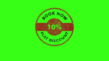 Yeşil ekran görüntülerinde yüzde on indirimli rezervasyon yapın..